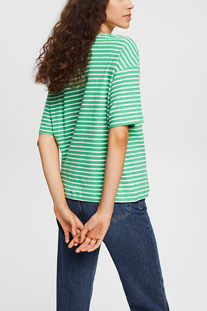 striped T-shirt, GREEN, detail-asia image number 1