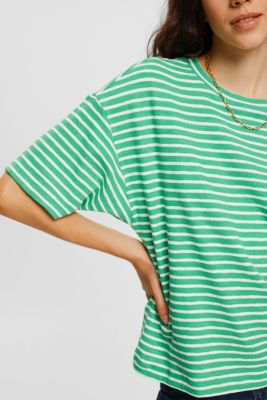 striped T-shirt, GREEN, detail-asia image number 3