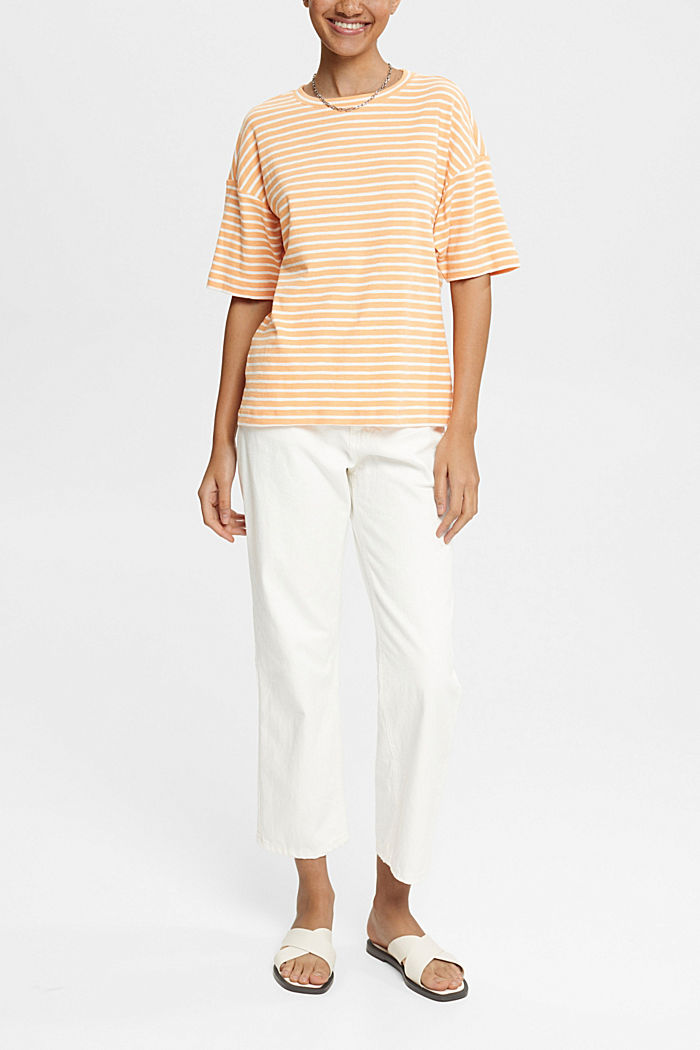 striped T-shirt, PEACH, detail-asia image number 4