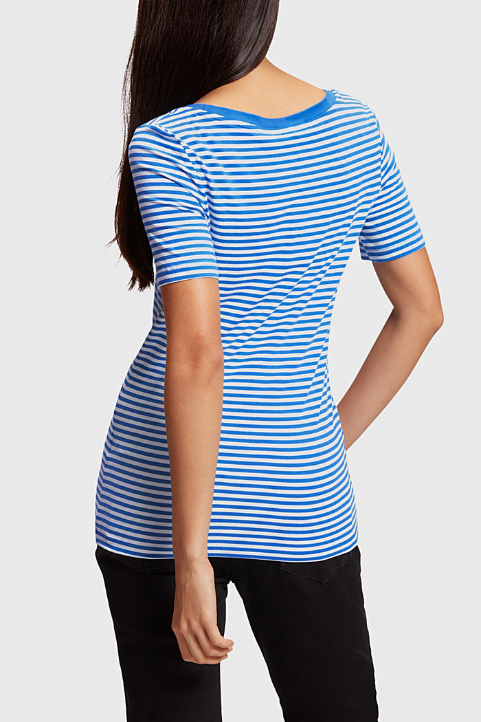 條紋針織 T 恤, 藍色, detail-asia image number 1