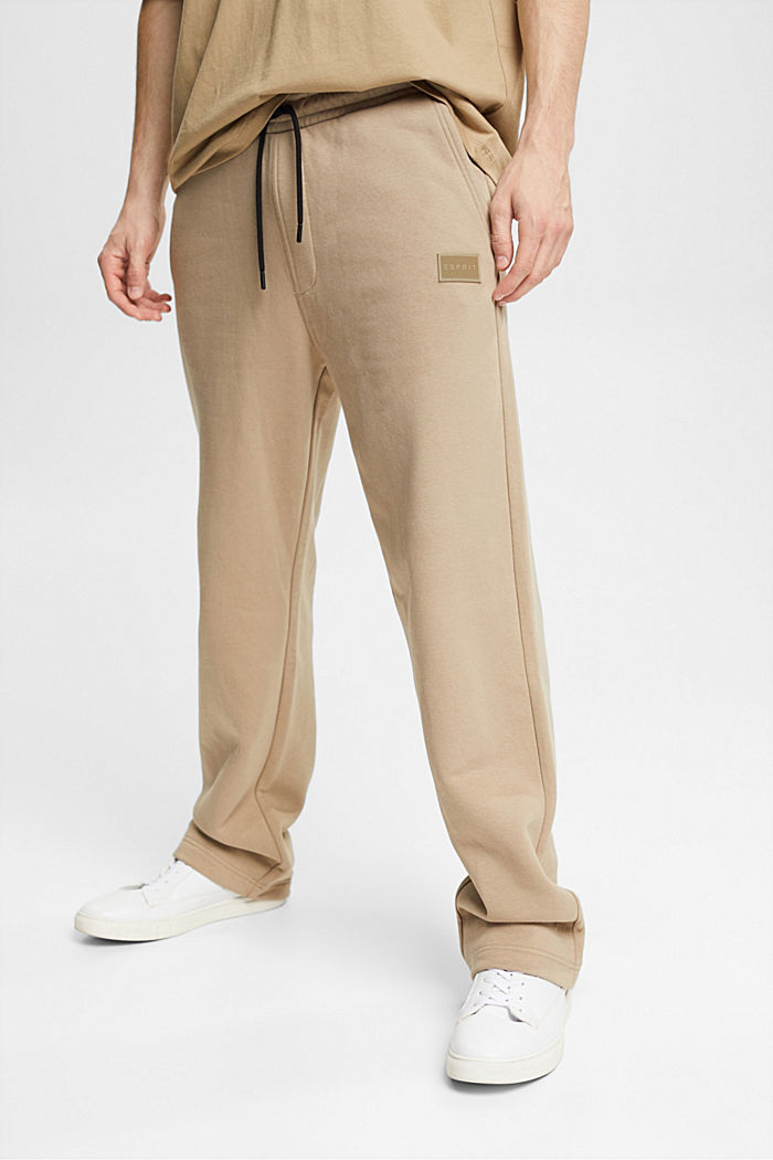 Made of recycled material: tracksuit bottoms with a wide leg, PALE KHAKI, detail-asia image number 0