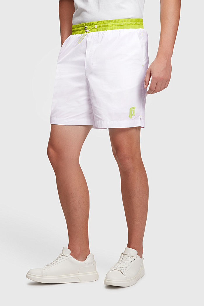 Neon Waistband Relaxed Shorts, WHITE, detail-asia image number 0