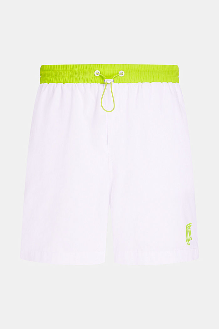 Neon Waistband Relaxed Shorts, WHITE, detail-asia image number 4