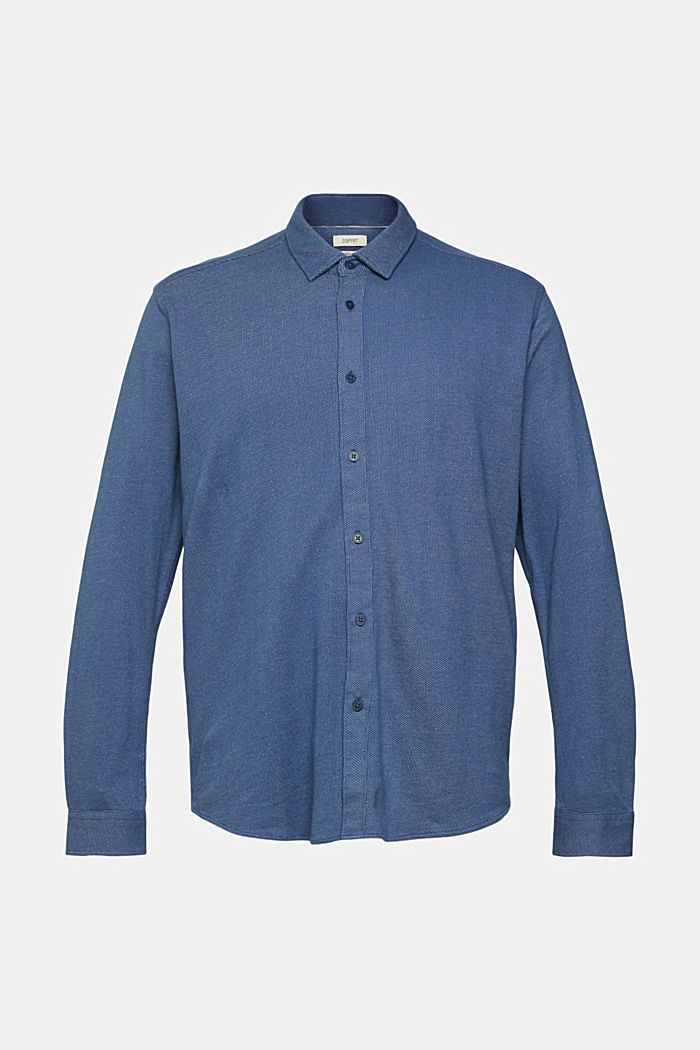 紋理恤衫, 深藍色, detail-asia image number 5