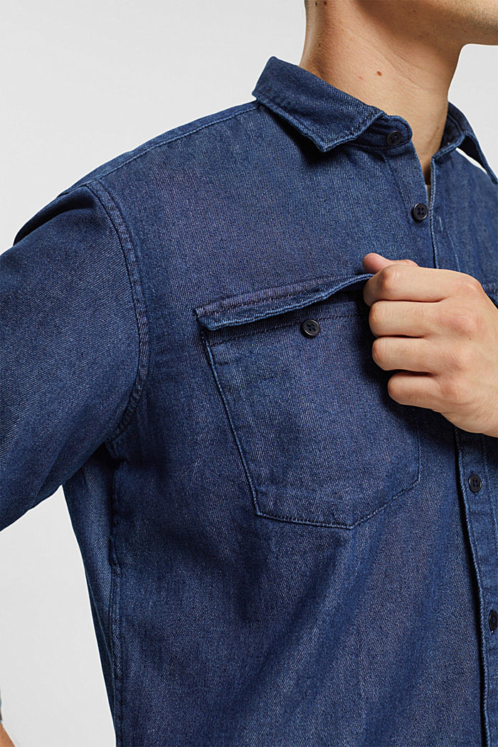 牛仔襯衫, BLUE DARK WASHED, detail-asia image number 2