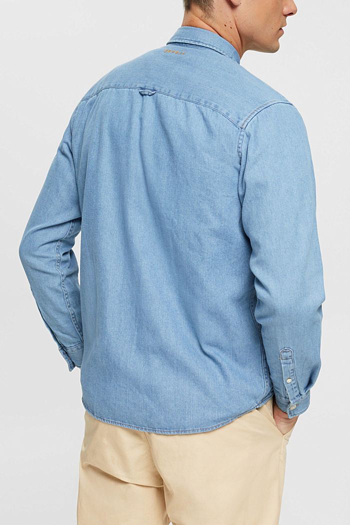 牛仔襯衫, BLUE LIGHT WASHED, detail-asia image number 3