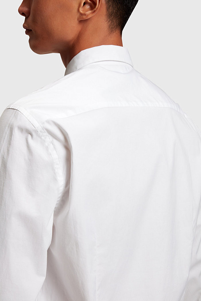 Slim fit dolphin badge poplin shirt, WHITE, detail-asia image number 2
