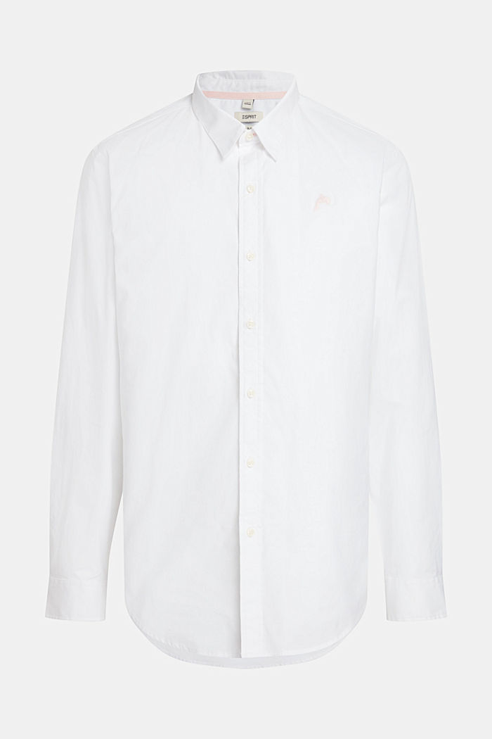 Slim fit dolphin badge poplin shirt, WHITE, detail-asia image number 4