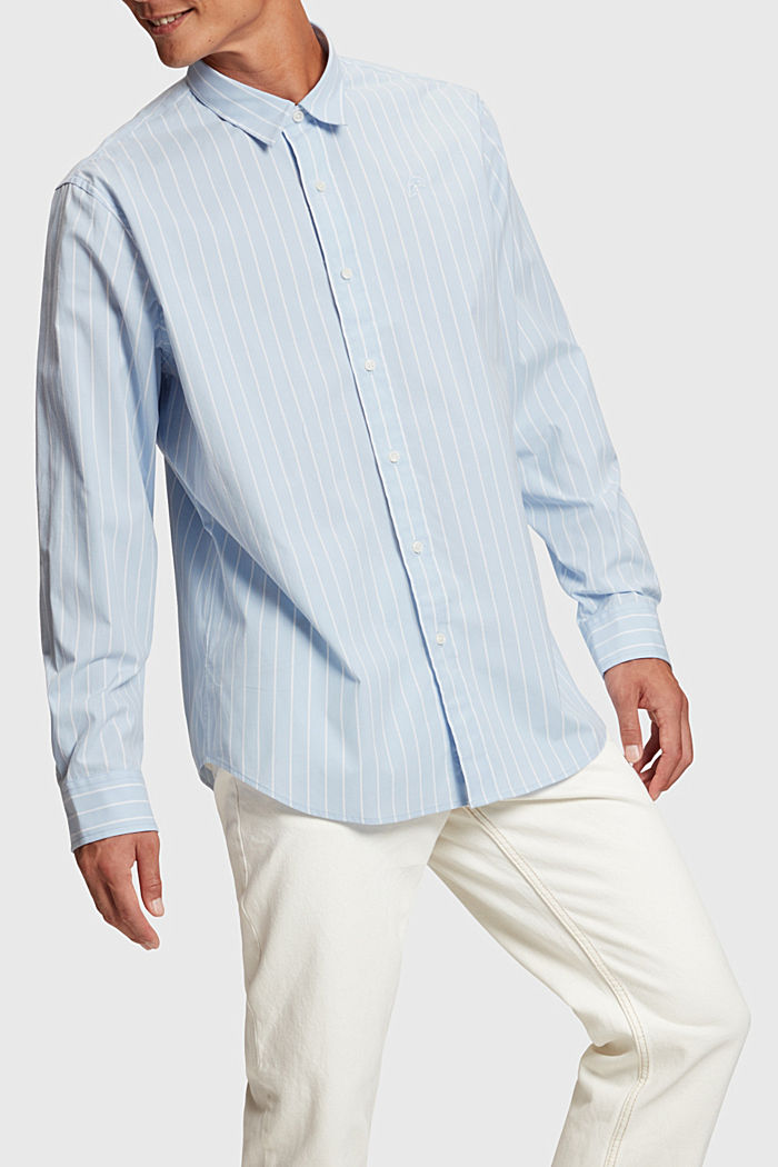 Relaxed fit striped poplin shirt