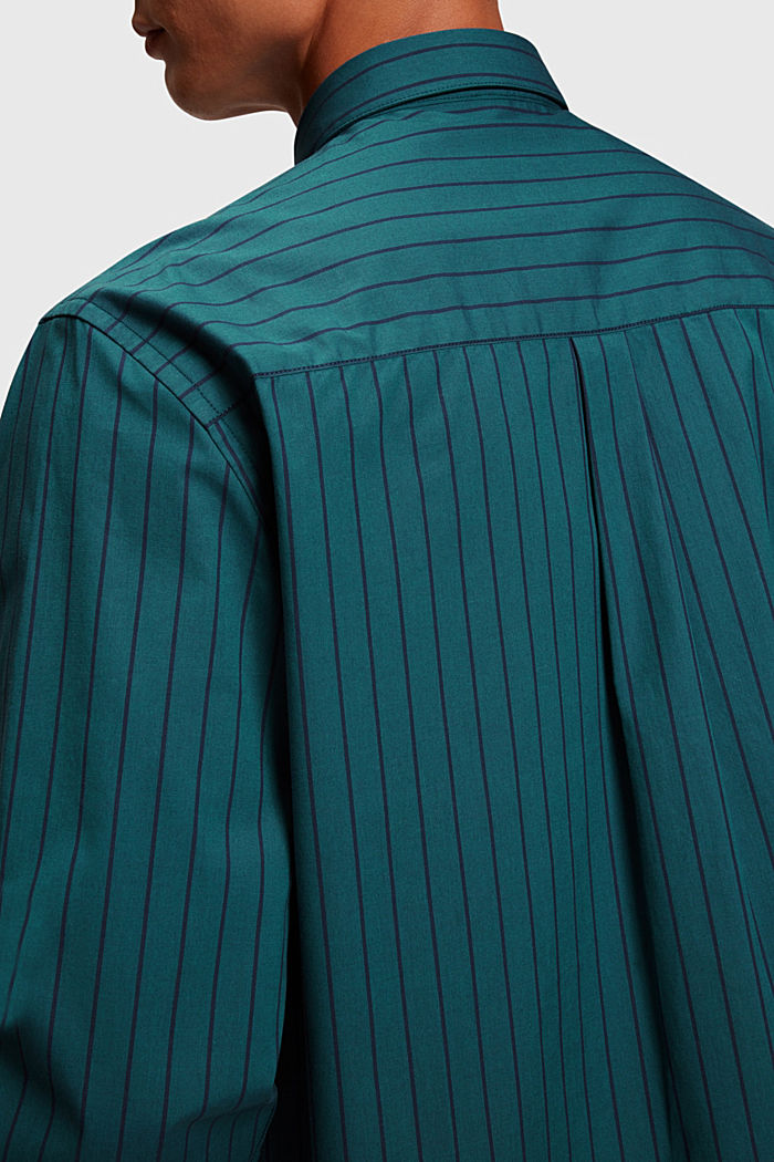 Relaxed fit striped poplin shirt, TEAL BLUE, detail-asia image number 3