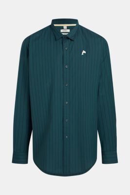 Relaxed fit striped poplin shirt