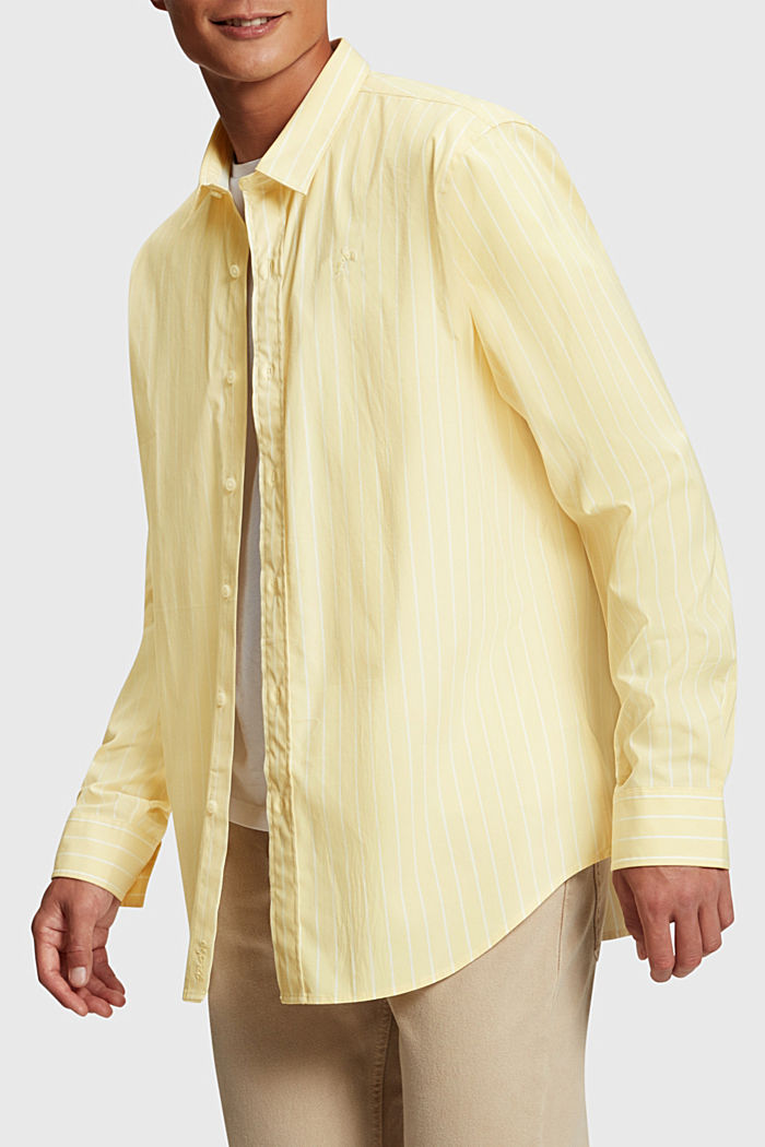 Relaxed fit striped poplin shirt, SUNFLOWER YELLOW, detail-asia image number 0