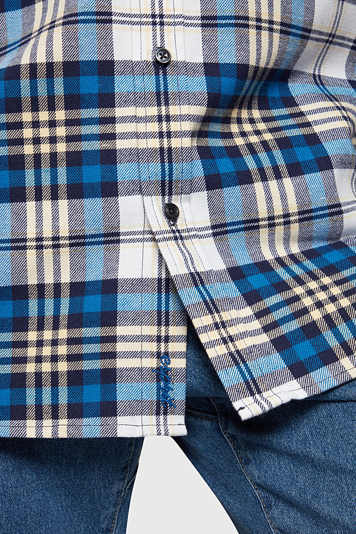 Plaid flannel shirt, BLUE, detail-asia image number 3