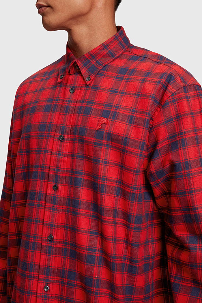 플레이드 플란넬 셔츠, RED, detail-asia image number 2