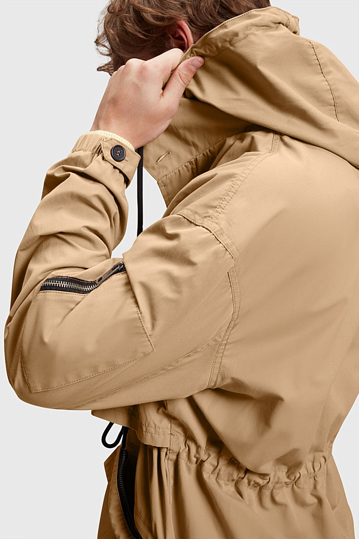 아웃도어 윈드플랩 파카 재킷, BEIGE, detail-asia image number 3