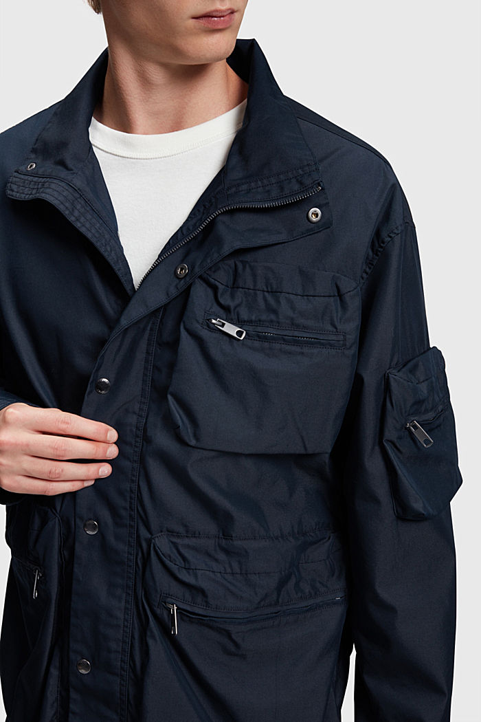 Made of recycled material: jacket with pockets, NAVY, detail-asia image number 3