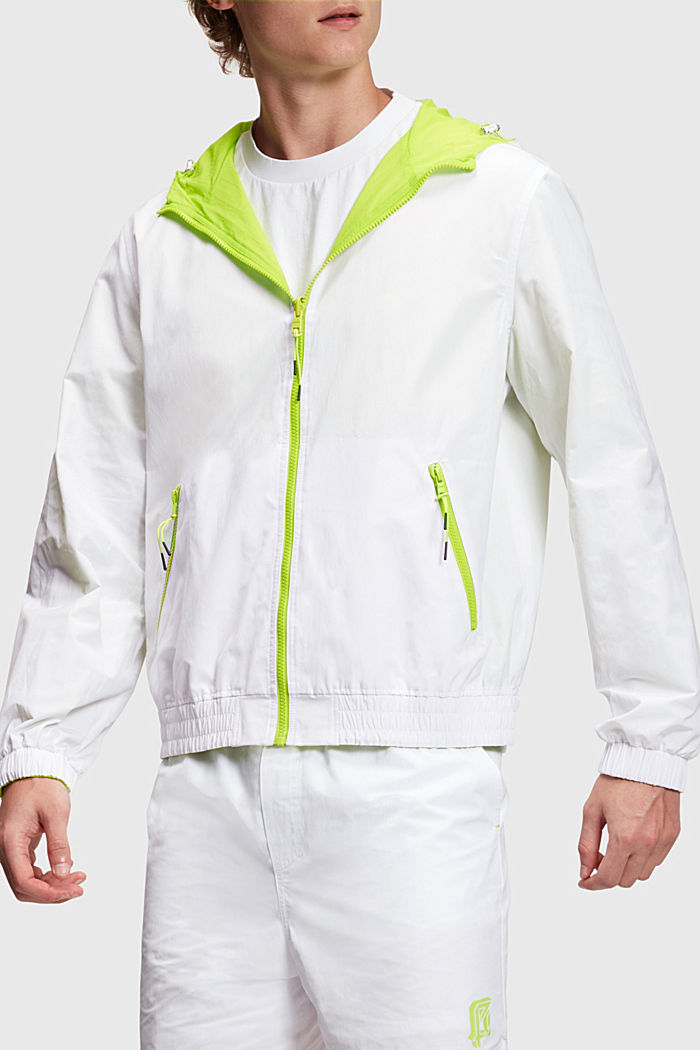 Reversible Neon Layered Windbreaker, LIME YELLOW, detail-asia image number 0
