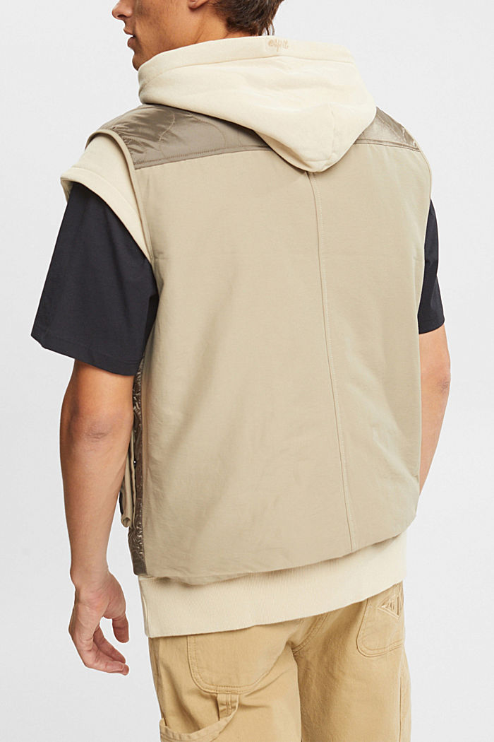 Made of recycled material: body warmer with pockets, PALE KHAKI, detail-asia image number 1