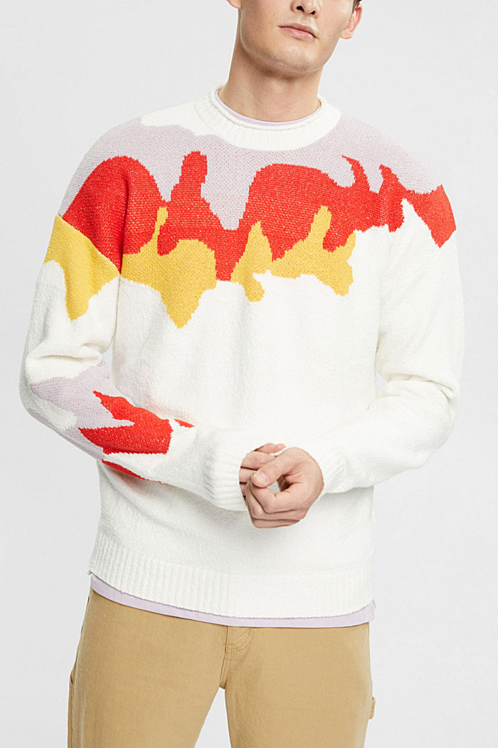 Multicoloured knitted jumper, OFF WHITE, detail-asia image number 0