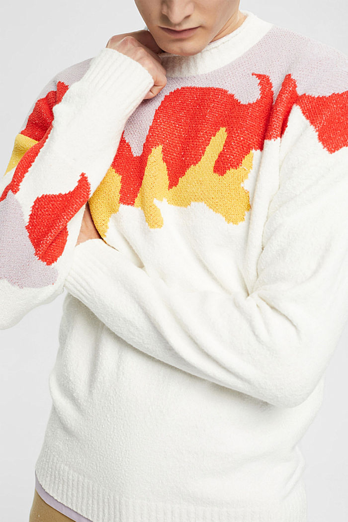 Multicoloured knitted jumper, OFF WHITE, detail-asia image number 3