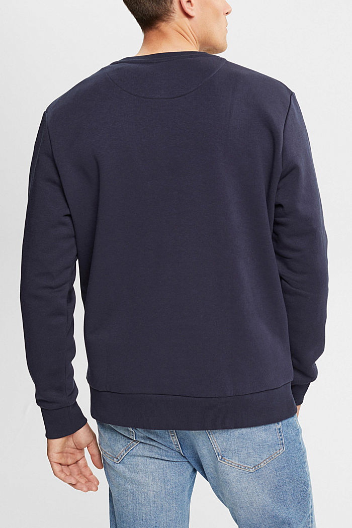 Sweatshirt with a colourful embroidered logo, NAVY, detail-asia image number 1