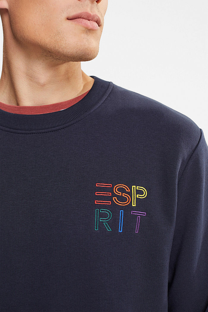 Sweatshirt with a colourful embroidered logo, NAVY, detail-asia image number 3