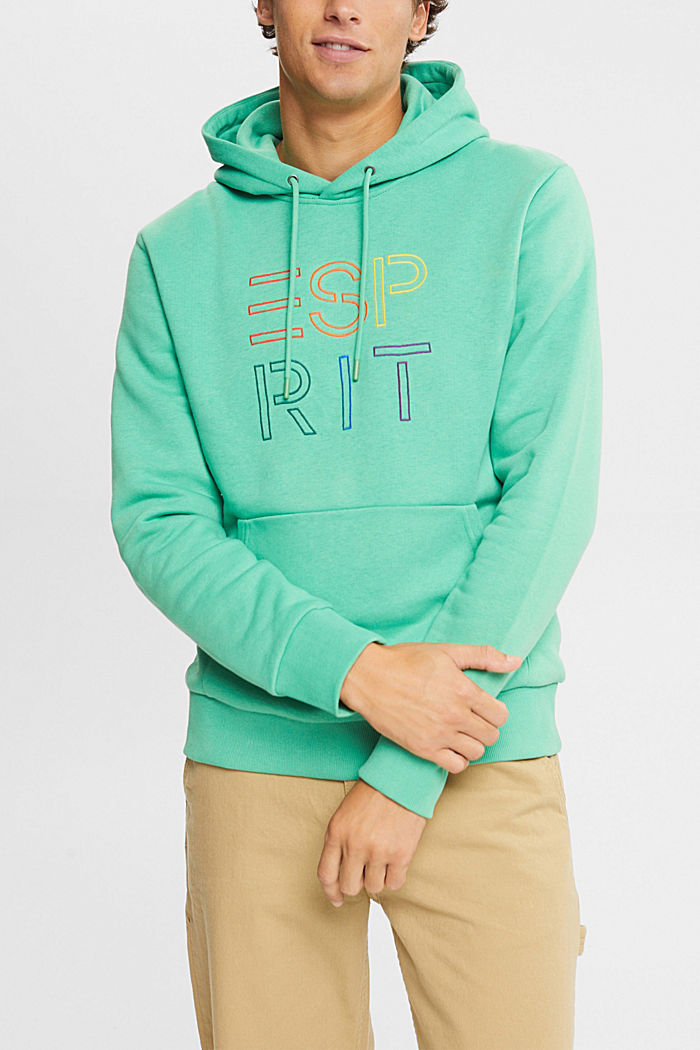 Made of recycled material: hoodie with logo embroidery