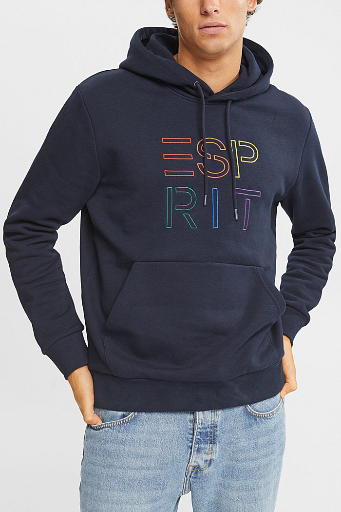 Made of recycled material: hoodie with logo embroidery