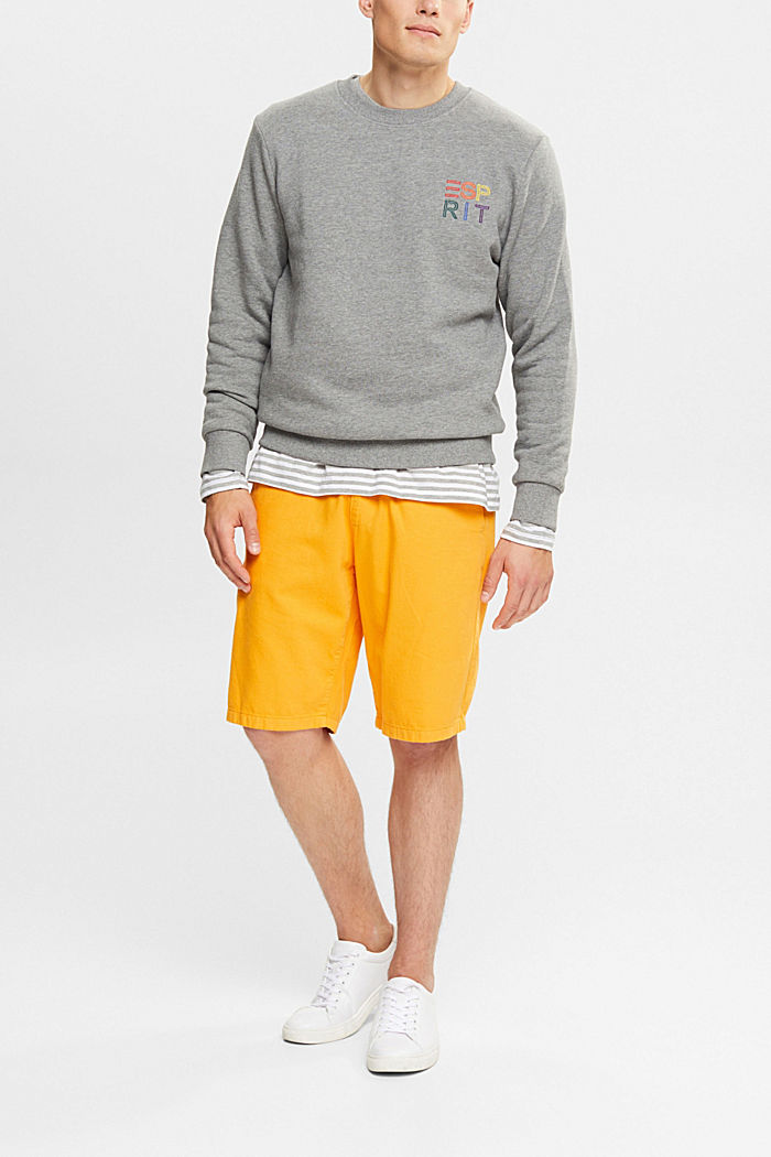 Sweatshirt with a colourful embroidered logo, MEDIUM GREY, detail-asia image number 3