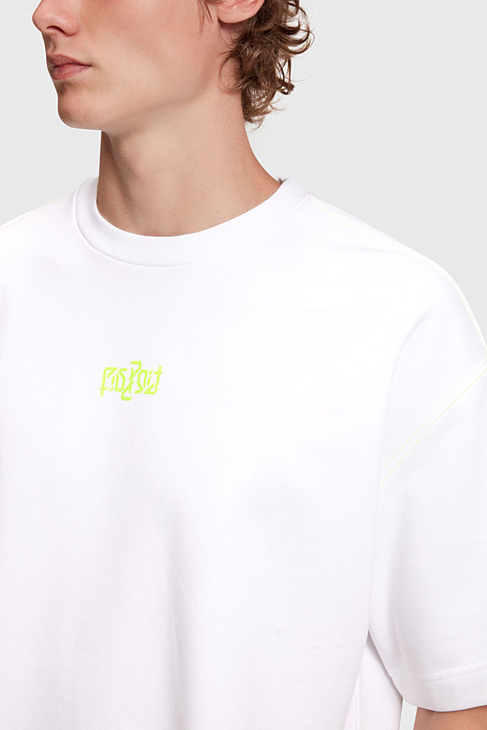 릴랙스 핏 네온 프린트 스웨트 셔츠, WHITE, detail-asia image number 2