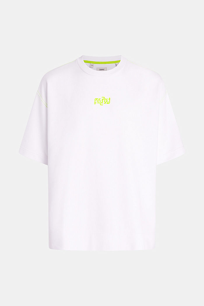 릴랙스 핏 네온 프린트 스웨트 셔츠, WHITE, detail-asia image number 4