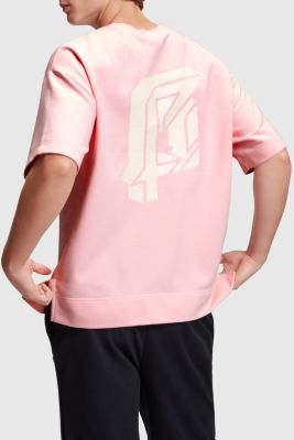 릴랙스 핏 네온 프린트 스웨트 셔츠, LIGHT PINK, detail-asia image number 1