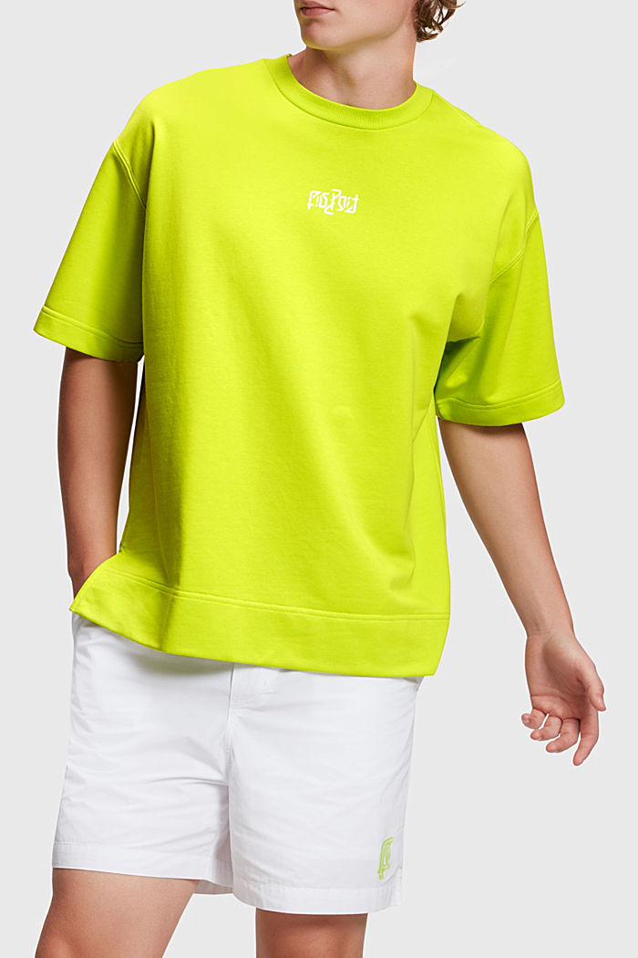 릴랙스 핏 네온 프린트 스웨트 셔츠, LIME YELLOW, detail-asia image number 0