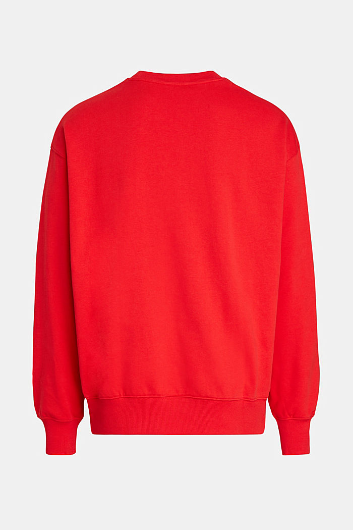 플록 로고 아플리케 스웨트셔츠, RED, detail-asia image number 5