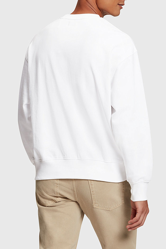 Matte shine logo applique sweatshirt, WHITE, detail-asia image number 1