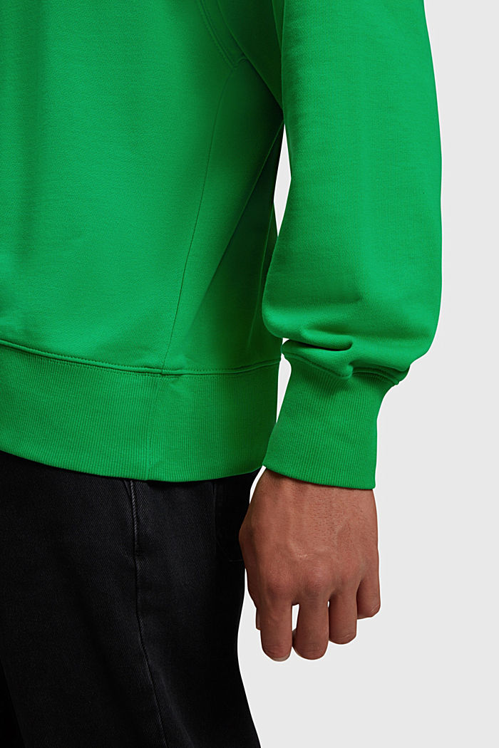Matte shine logo applique sweatshirt, GREEN, detail-asia image number 2