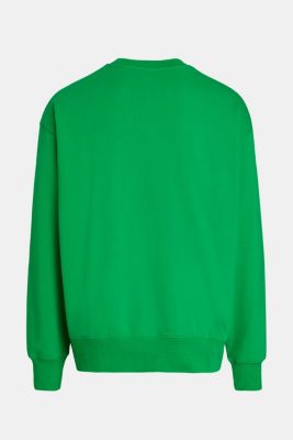 Matte shine logo applique sweatshirt, GREEN, detail-asia image number 5