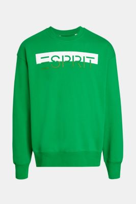 Matte shine logo applique sweatshirt, GREEN, detail-asia image number 4