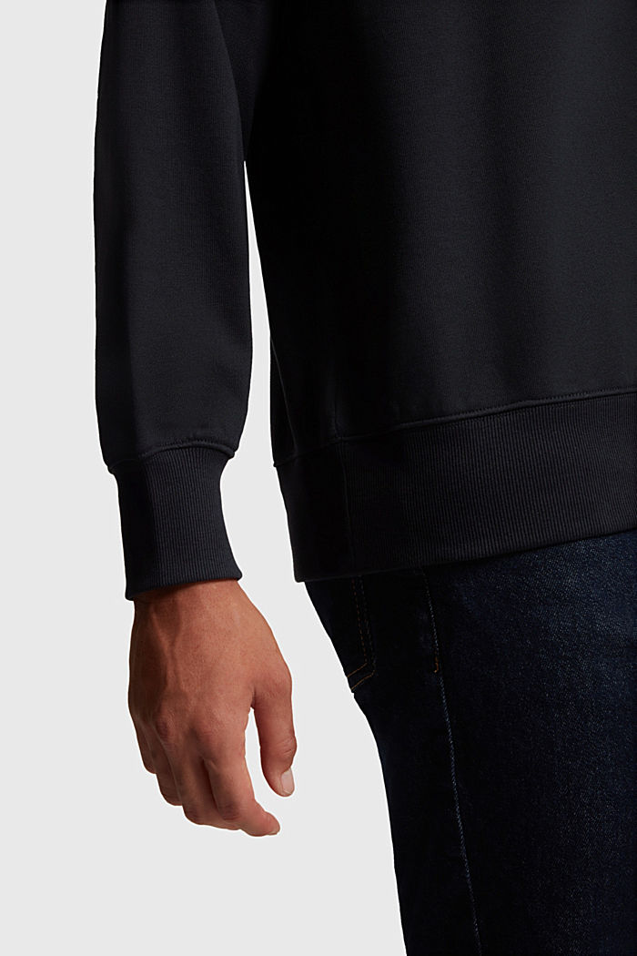 Stud logo applique sweatshirt, BLACK, detail-asia image number 3