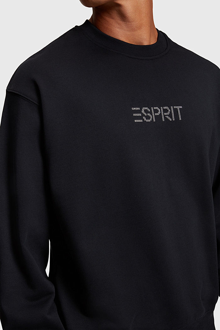 Stud logo applique sweatshirt, BLACK, detail-asia image number 2