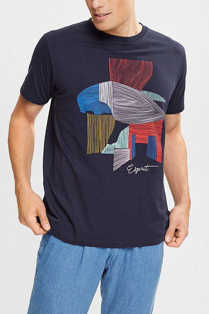 Sustainable cotton illustration t-shirt, NAVY, detail-asia image number 0