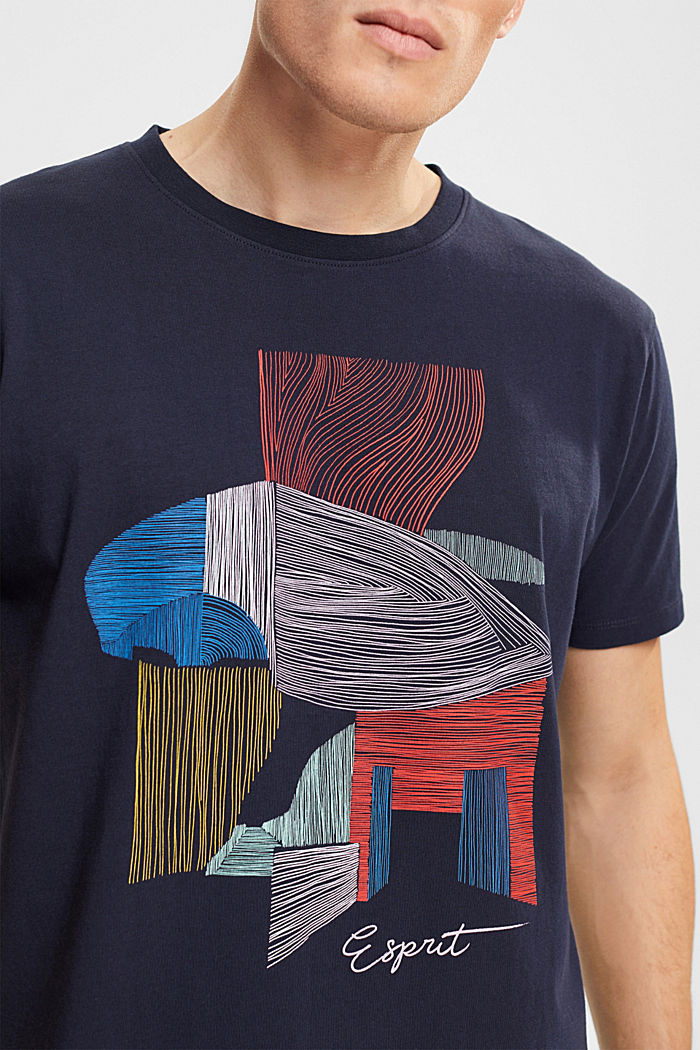 Sustainable cotton illustration t-shirt, NAVY, detail-asia image number 3