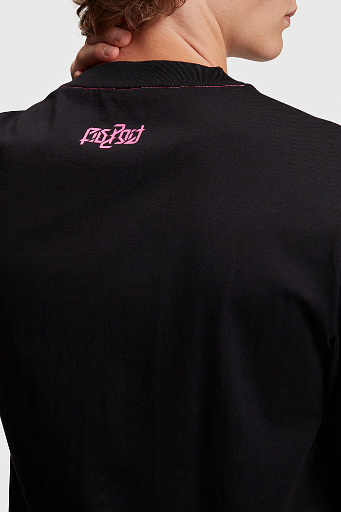 Relaxed Fit Neon Print Tee, BLACK, detail-asia image number 3