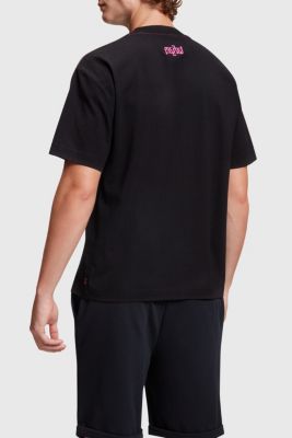 Relaxed Fit Neon Print Tee, BLACK, detail-asia image number 1