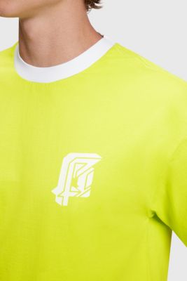 릴랙스 핏 네온 프린트 티, LIME YELLOW, detail-asia image number 2
