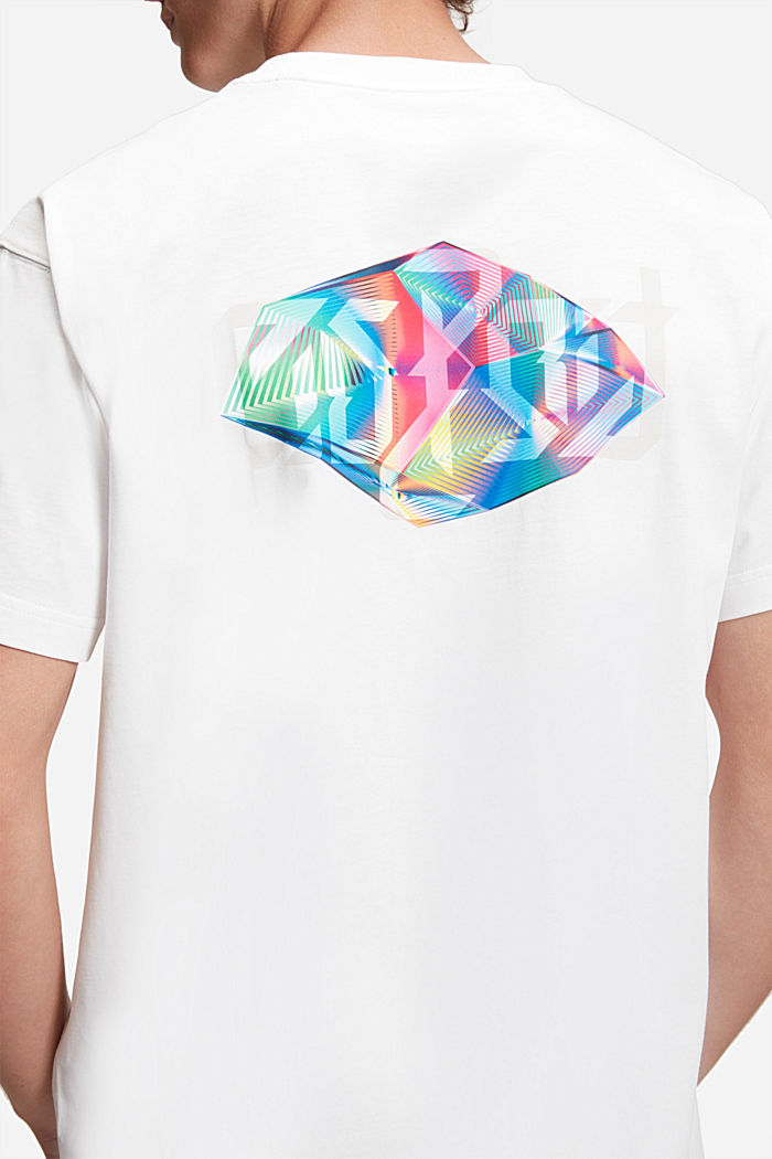 AMBIGRAM 다이아몬드 프린트 티셔츠, WHITE, detail-asia image number 2