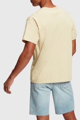 Chest flocked logo applique t-shirt, LIGHT TAUPE, detail-asia image number 1