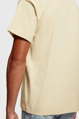 Chest flocked logo applique t-shirt, LIGHT TAUPE, detail-asia image number 3