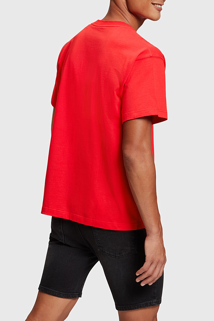 플록 로고 아플리케 티셔츠, RED, detail-asia image number 1