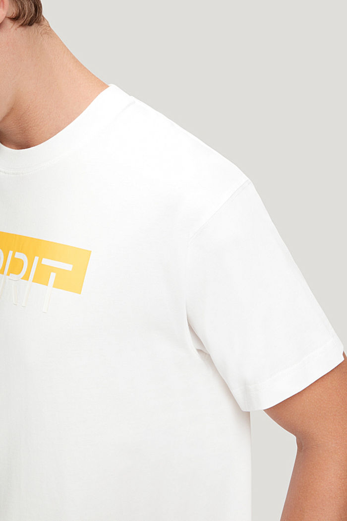 Matte shine logo applique t-shirt, WHITE, detail-asia image number 3